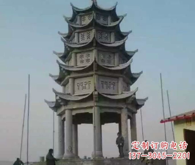 山西精美绝伦的多层凉亭石雕