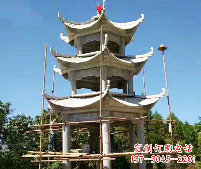山西精美古典凉亭石雕