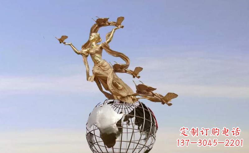 山西多斯广场不锈钢地球雕塑