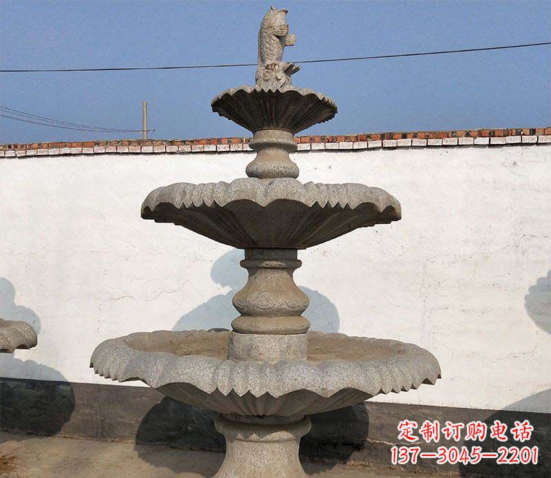 山西多层石质喷泉雕塑