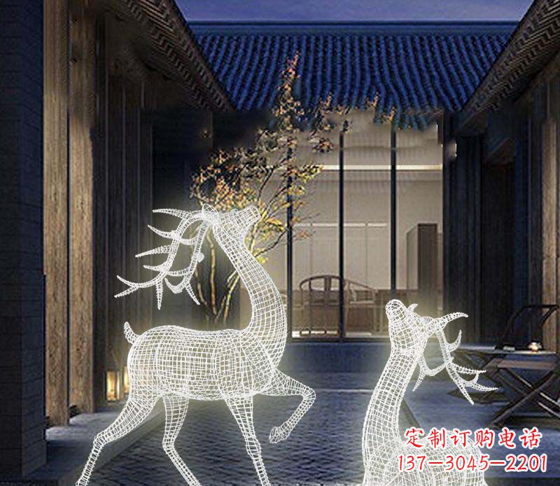 山西发光精致梅花鹿雕塑