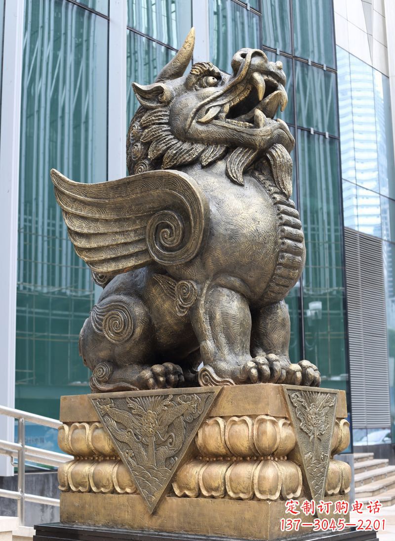山西精美独角兽铜雕