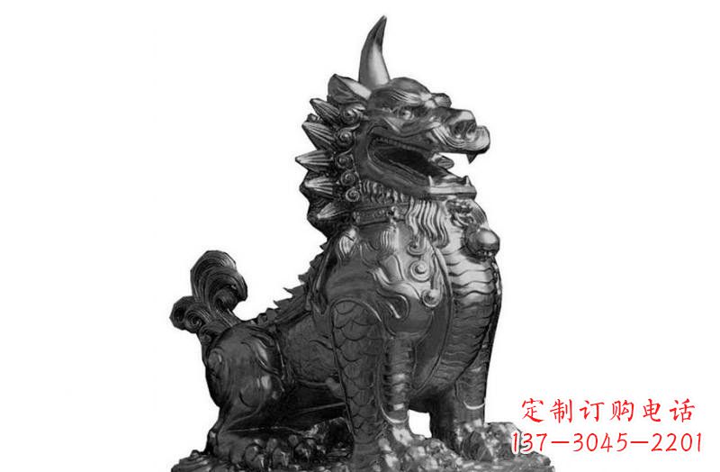 山西法院门口独角兽獬豸铜雕