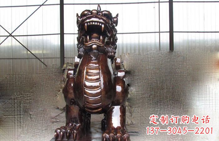 山西来自古老文化的獬豸铜雕