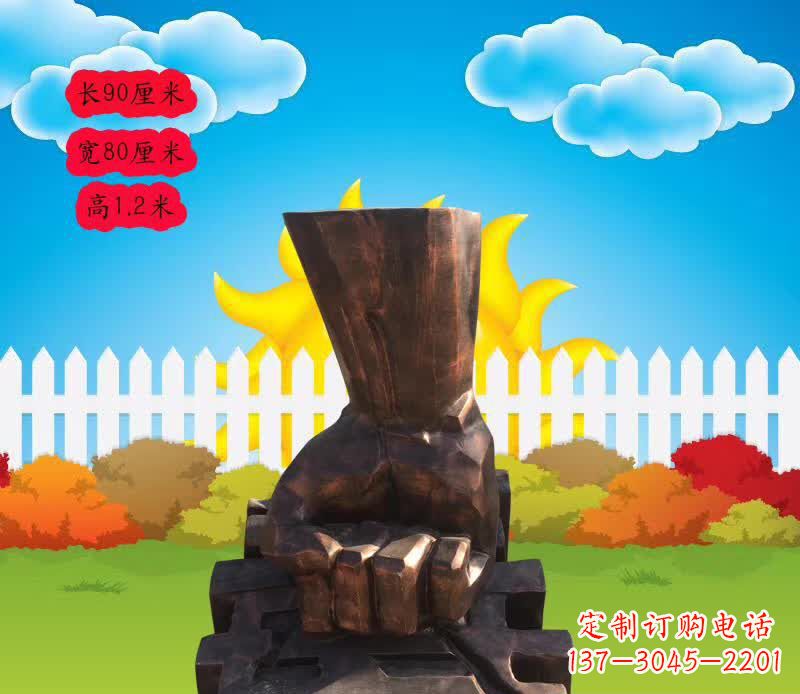 山西精美铜拳头雕塑
