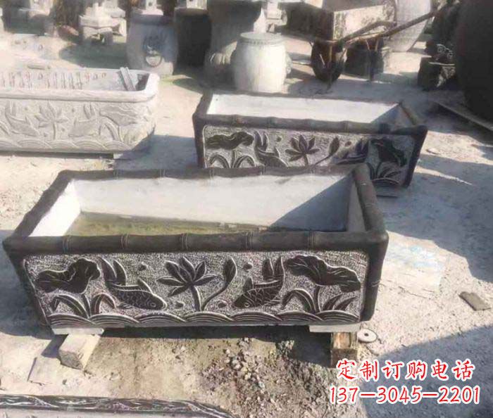 山西精美仿古石水缸雕塑