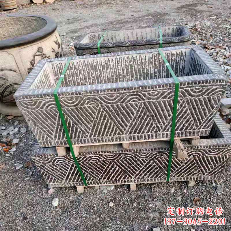 山西方形手工雕刻石槽