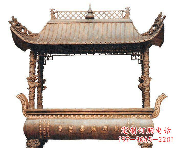 山西方形香炉寺庙铜雕