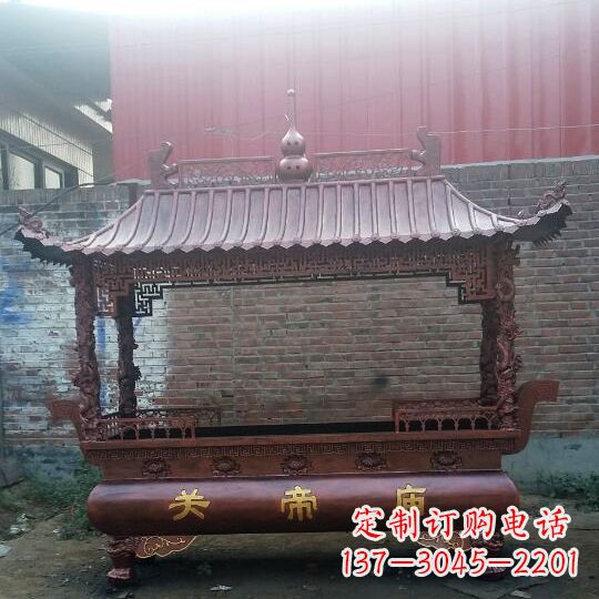 山西方形香炉铜雕