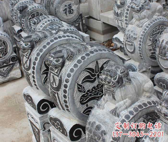 山西仿古抱鼓石招财石门墩 (2)