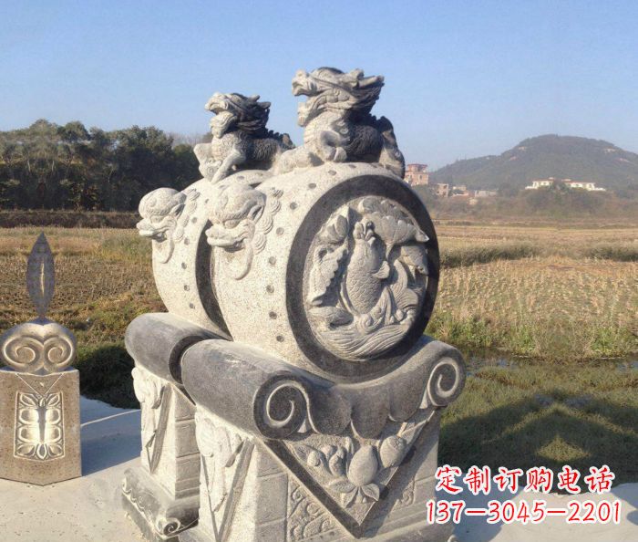 山西仿古抱鼓石镇宅石门墩 (4)