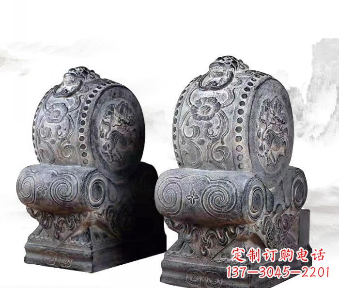 山西仿古抱鼓石镇宅石门墩 (3)