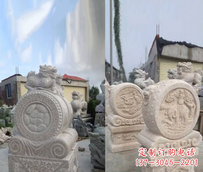 山西仿古抱鼓石镇宅石门墩 (2)