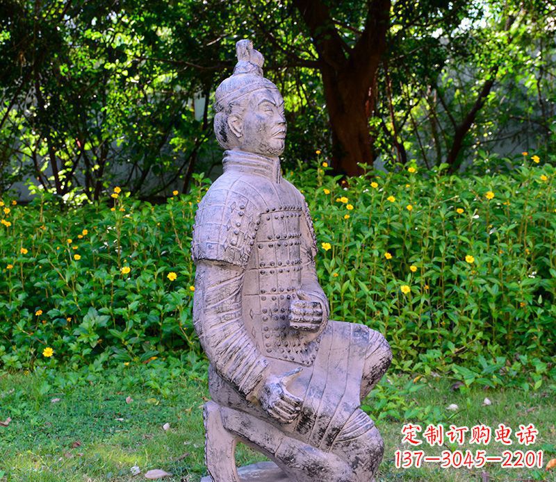 山西仿古兵马俑公园景观石雕