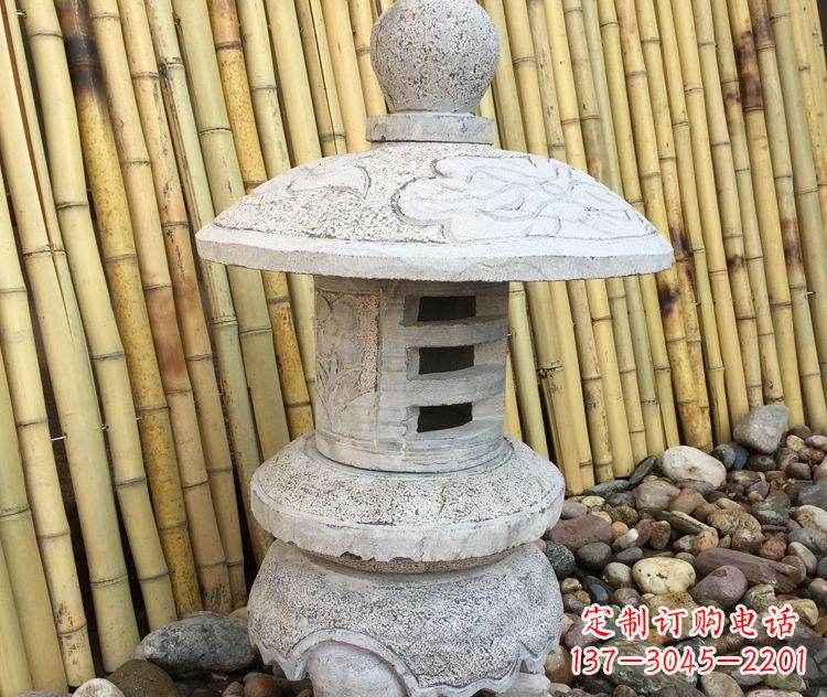 山西仿古公园照明灯笼石雕