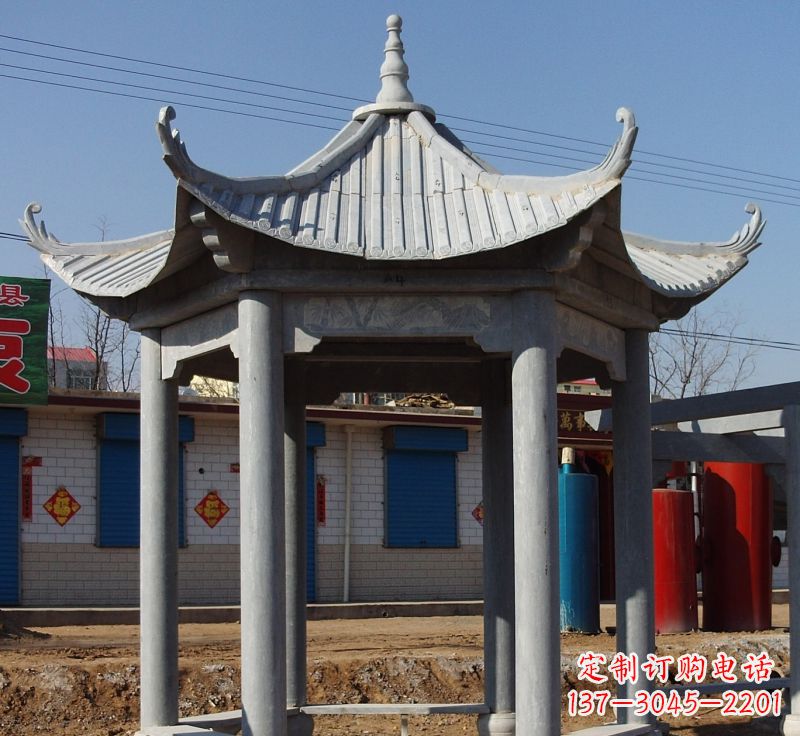 山西精美仿古石雕凉亭