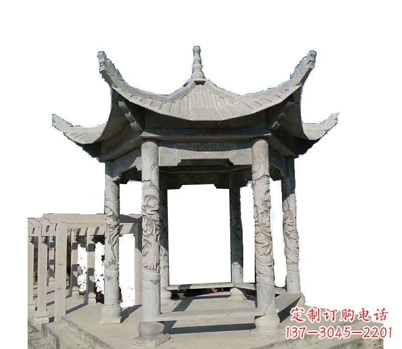 山西传统风格凉亭石雕