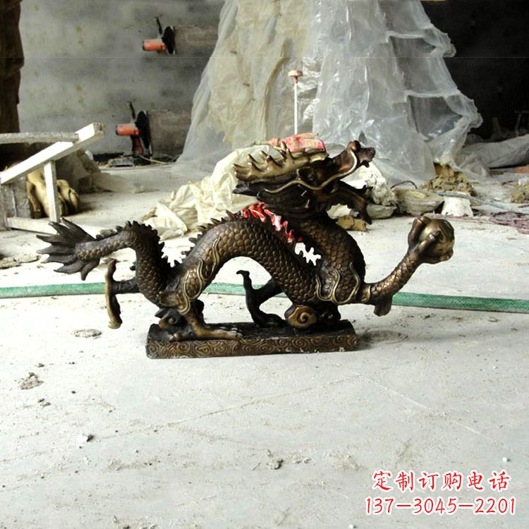 山西精美仿古龙铜雕塑