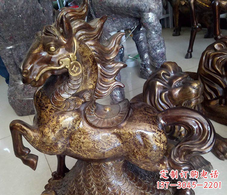 山西仿古雕塑马摆件