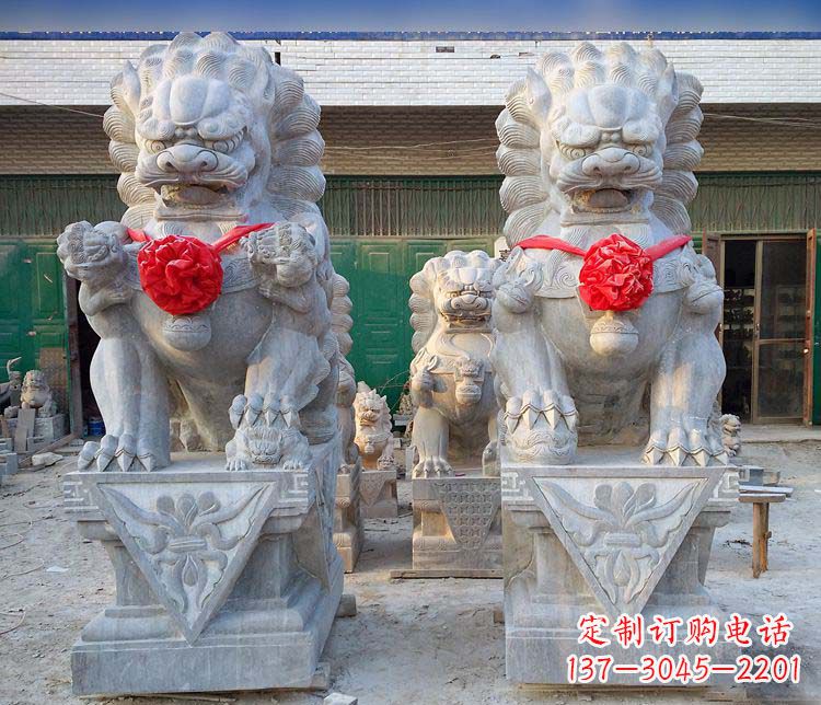 山西仿古门口看门狮子石雕