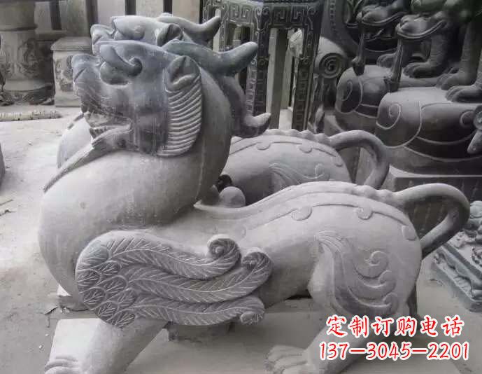 山西仿古貔貅石雕 (2)