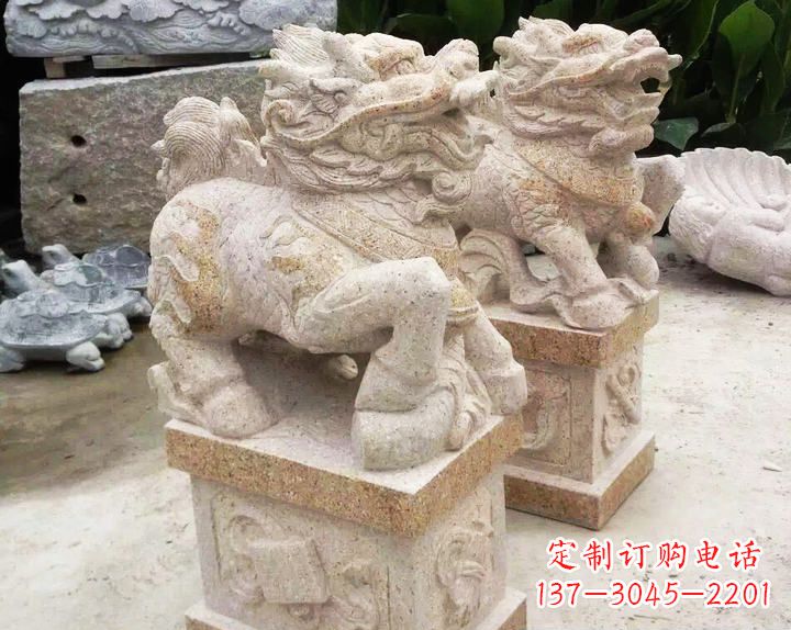 山西仿古麒麟门口石雕
