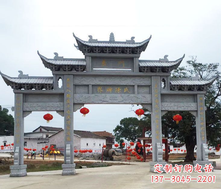 山西精美仿古牌坊石雕