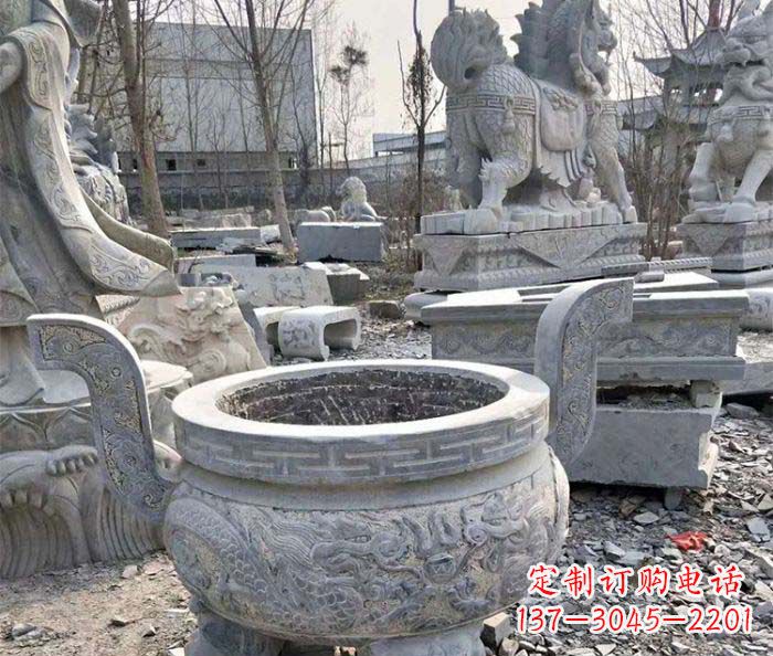 山西仿古精美石雕香炉