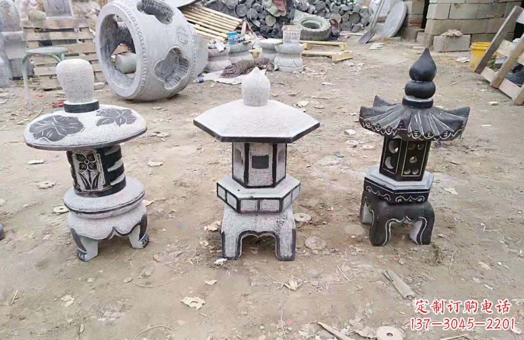 山西传统仿古石灯雕塑