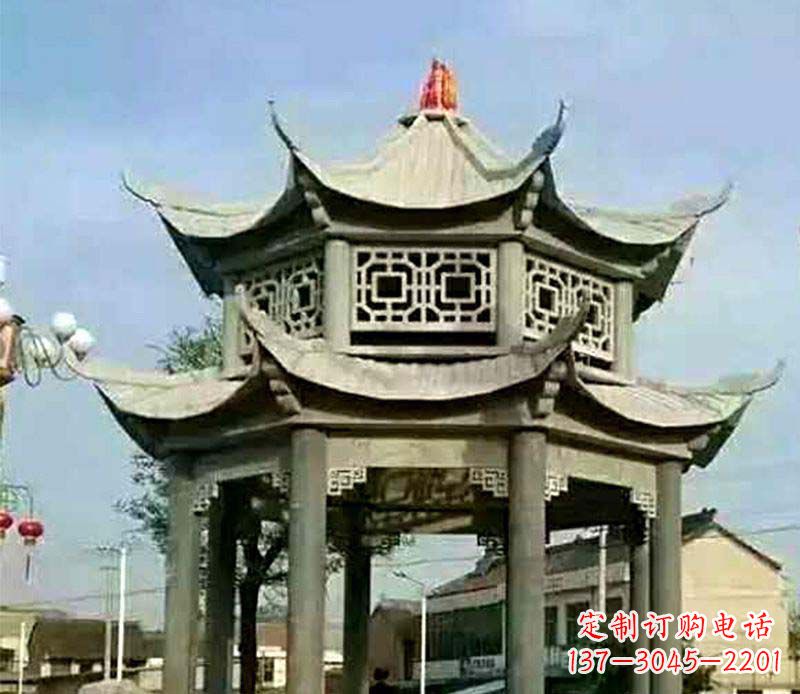 山西仿古石凉亭石雕 (2)