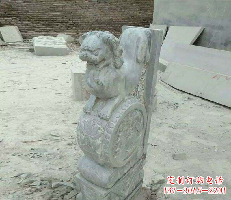山西仿古石门墩招财抱鼓石石雕