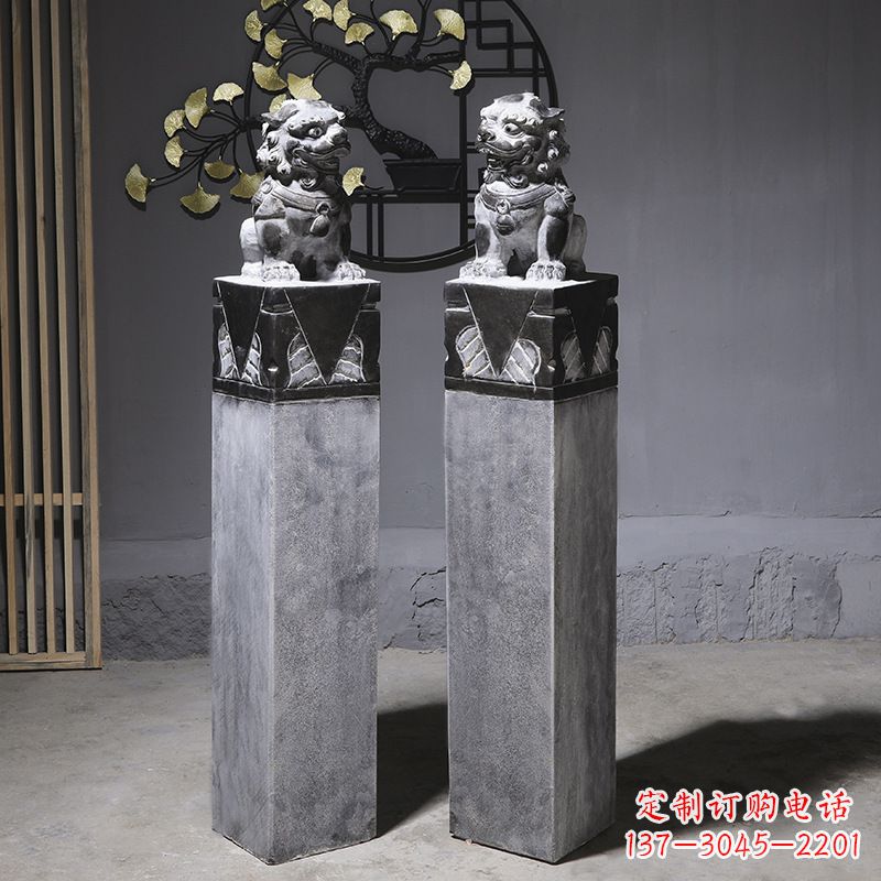 山西仿古石狮子雕塑