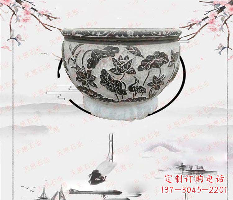 山西仿古石水缸石浮雕石雕,欧式古典设计