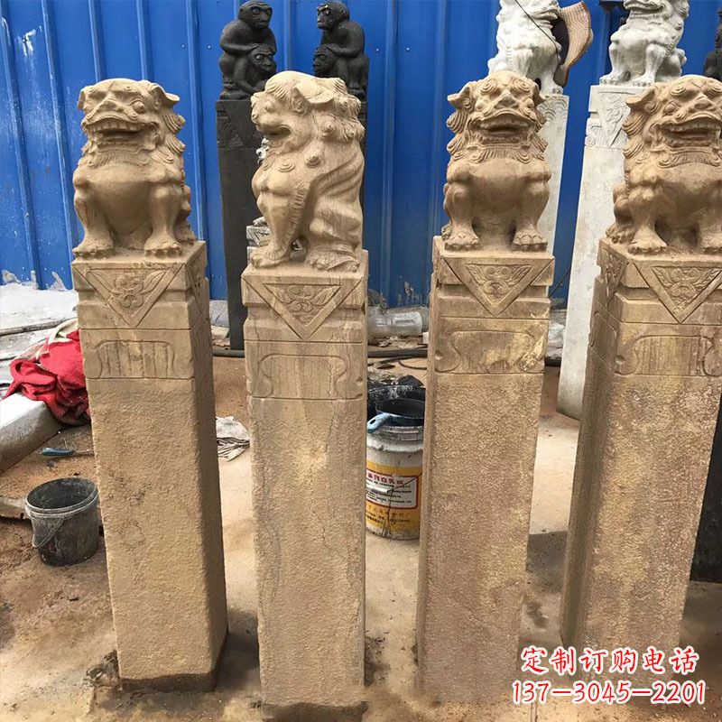 山西仿古拴马桩石雕塑——傅雕你的精美时光