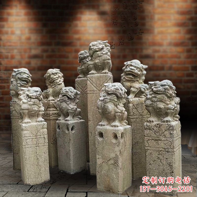 山西仿古栓马柱雕塑
