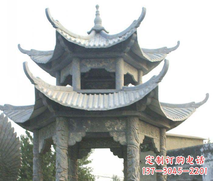 山西仿古双层石雕凉亭