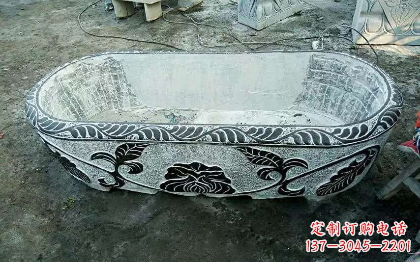 山西风格独特的仿古石头水缸雕塑