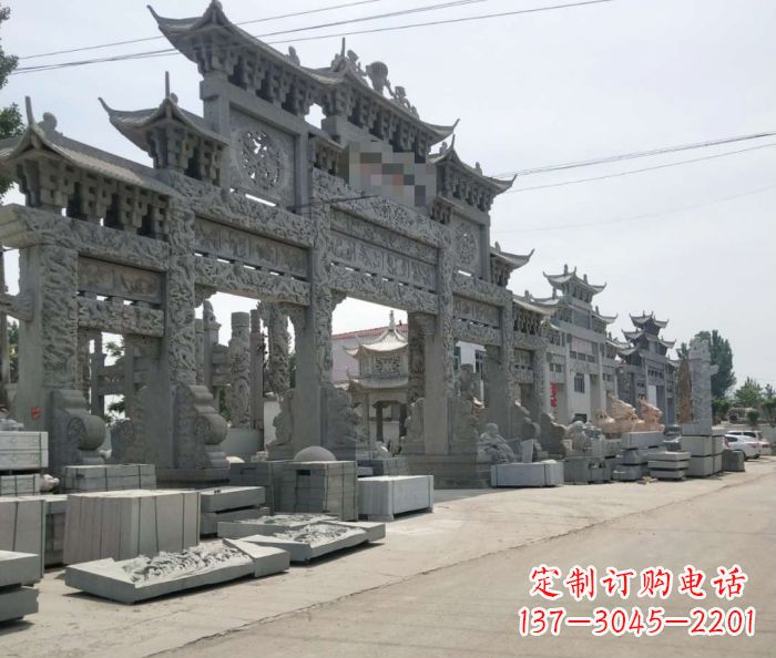 山西传统风格牌坊雕塑