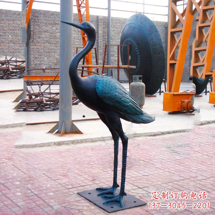 山西精美仿古仙鹤雕塑