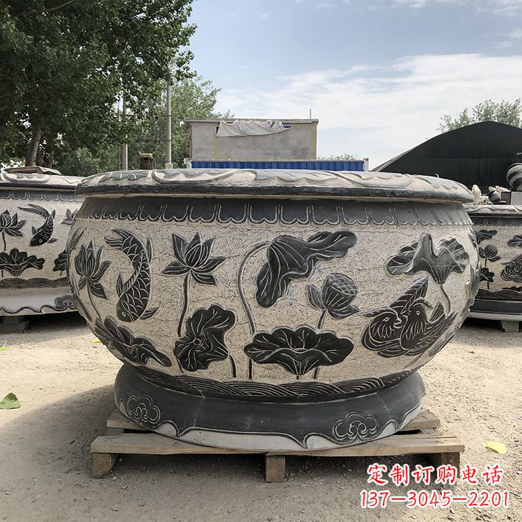 山西精美仿古花盆雕塑