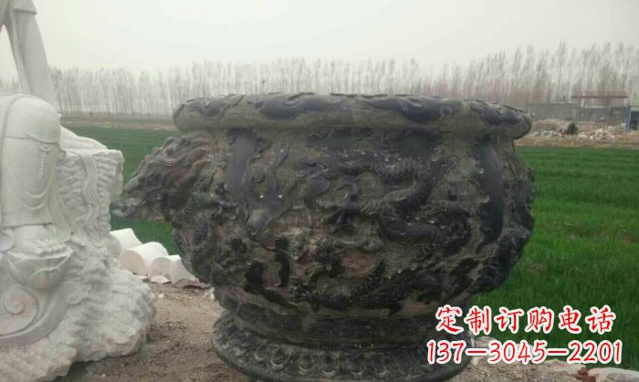 山西仿古圆形水缸石雕