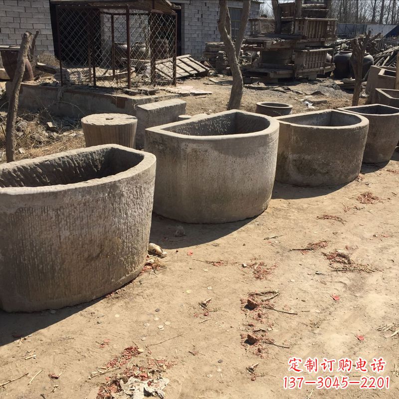 山西仿古做旧弧形石槽