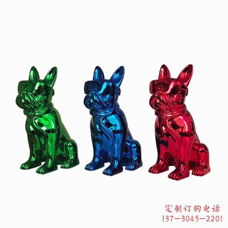 山西仿琉璃斗牛犬生肖狗雕塑
