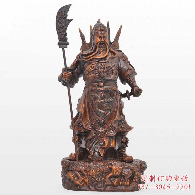 山西仿木关公铜雕像