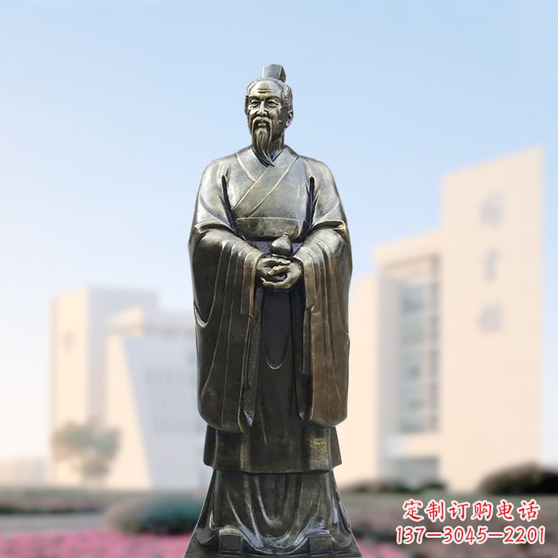 山西仿铜玻璃钢扁鹊雕塑