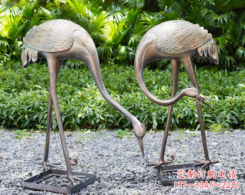 山西仿铜雕塑仙鹤