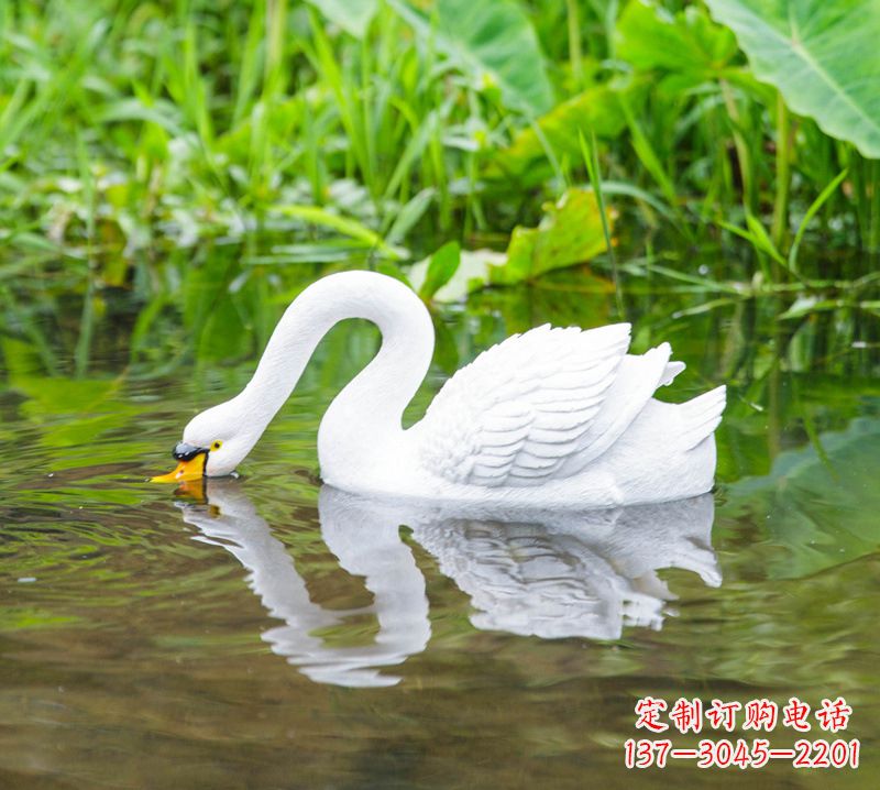 山西仿真白天鹅曲脖喝水款