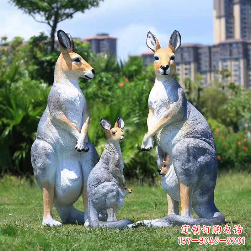 山西仿真袋鼠玻璃钢雕塑