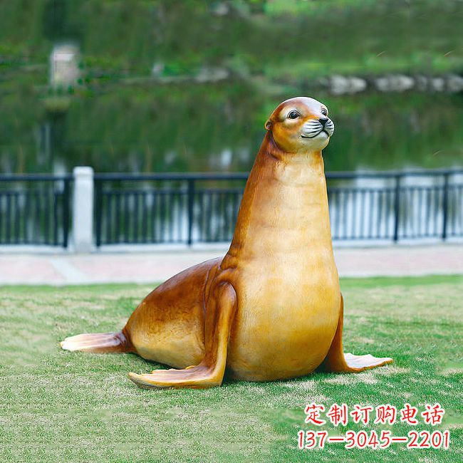 山西仿真玻璃钢海豹雕塑,活力与艺术完美结合