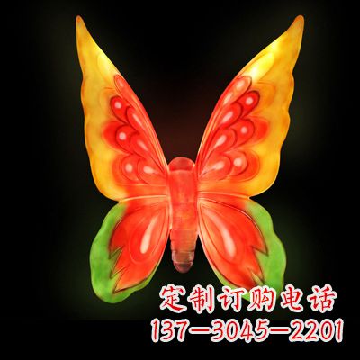 山西艺术雕塑大号黄色发光蝴蝶